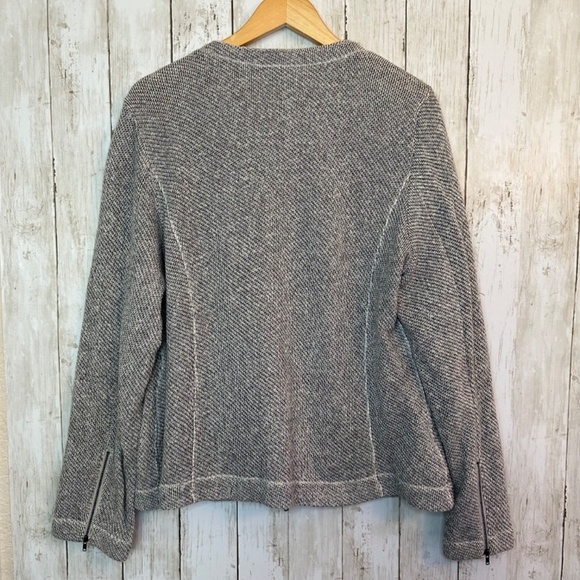 Eileen Fisher Ash Organic Cotton Twisted Terry Moto Jacket Womens XL Minimalist - Picture 6 of 16